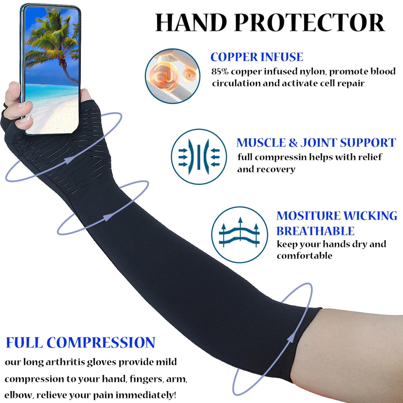 Long Sleeve Compression Gloves for Artists